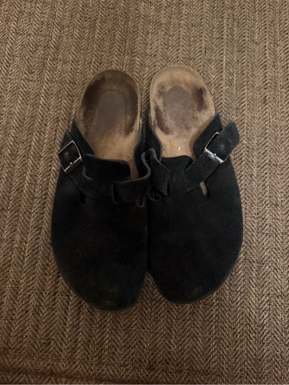Birkenstock Women's Black Suede Clogs with Buckle